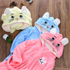 Winter Cartoon Cute Baby-boys Flannel Bathrobe With Hoodies