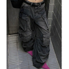 Multi Pockets Women Wide Leg Jeans Denim Pants Side Pocket Cargo Pant Baggy Jeans